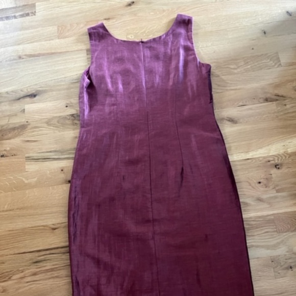 EUC, Peruvian Collection, SZ 8, Linen & Silk Classic Dress Magenta - Picture 3 of 7